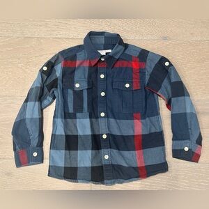Burberry Boys Kids Plaid Long Sleeve Shirt 3 4 5